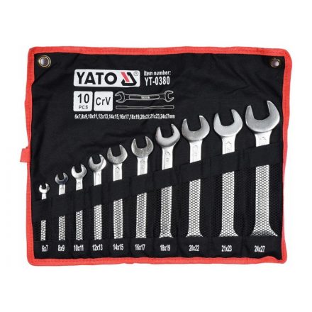YATO Gabelschlüssel-Set 10-teilig 6-27 mm CrV